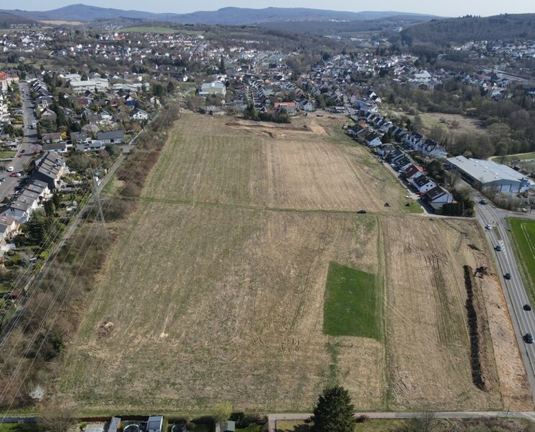 Luftaufnahme der künftigen Baugebietes