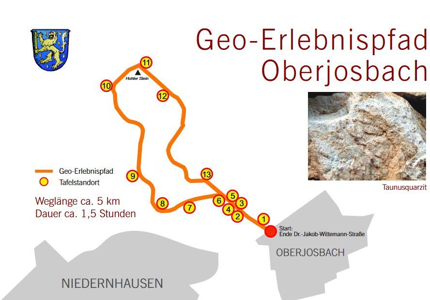 Karte des Geo-Lehrpfads