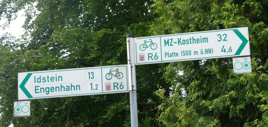 Beschilderung eines Radweges